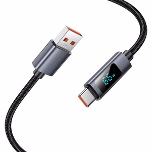 Cable USB A to USB C Hoco 5A with display 1 m X112 black