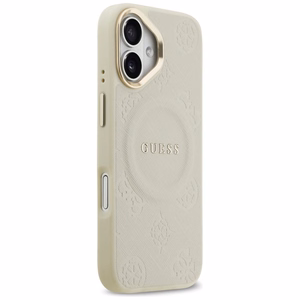 GUESS viedtālruņa apvalks IPHONE 17, saderīgs ar MagSafe GUHMP17SPSAMSECE (PU ar peonijas karsto zīmogu) bēšs