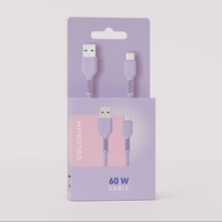 COLORUM kabelis USB-A - USB-C 1,8m 3A CK60-AC-09 xLavenda