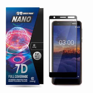 Crong 7D Nano Flexible Glass 9H hibrīdstikls ekrānam Nokia 3.1