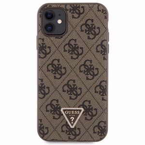 Guess GUHCN61P4TDSCPW apvalks iPhone 11 / Xr - brūns krustenisks 4G metāla logotips