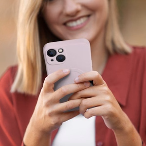 SILIKONA MAG COVER korpuss saderīgs ar MagSafe priekš SAMSUNG A57 rozā krāsā