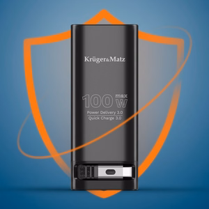 Kruger&Matz litija jonu ārējais akumulators ar QC un PD, 20000 mAh, 100 W