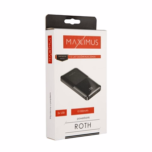 Внешний аккумулятор MX ROTH 10 000 mAh, 2xUSB, 10W Li-Po, черный, + кабель microUSB