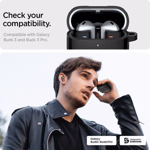 Spigen Rugged Armor viedtālruņa apvalks Samsung Galaxy Buds 3 / 3 Pro - melns