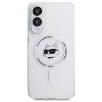 Karl Lagerfeld pogas Choupette galvas drukātais logotips Magnētiskais viedtālruņa apvalks Samsung Galaxy S25 Edge - balts