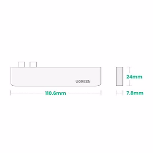 Ugreen HUB 60559 2x USB-C / USB-C PD (Thunderbolt 3, 100W, 4K 60 Hz, 10 Gbps) / HDMI 4K 30 Hz / 3x USB 3.0 MacBook Pro / Air - pelēks