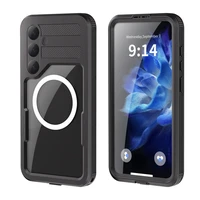 Ūdensizturīgs apvalks SHELLBOX MARS ar metāla gredzenu, paredzēts SAMSUNG S25 Plus, melns