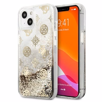 Guess GUHCP13SLGPEGO iPhone 13 mini 5.4" zelta/zelta cietais apvalks Peony Liquid Glitter