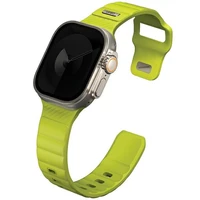 UNIQ siksniņa Stride Apple Watch Series 1/2/3/4/5/6/7/8/9/SE/SE2/Ultra/Ultra 2 42/44/45/49mm FKM gumijas laima zaļš