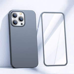 Joyroom 360 Full Чехол передняя и задняя крышка для iPhone 13 Pro + закалённое стекло серый (JR-BP935 tranish)
