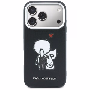 Karl Lagerfeld Karl & Choupette Back Logo MagSafe чехол для iPhone 17 Pro чёрный