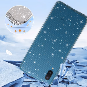 Sudraba krāsas Kristālais spīdīgais viedtālruņa apvalks Samsung Galaxy A02