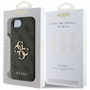 Guess 4G Big Logo apvalks iPhone 16e - Melns
