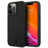 Mercedes ādas sieta metāla logotipa apvalks iPhone 13 Pro / iPhone 13 - melns