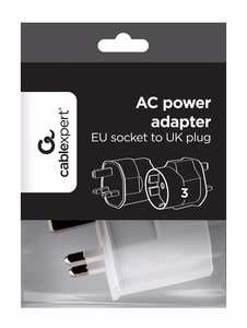 Gembird A-AC-EUFUKM-01 AC strāvas adapteris, ES Schuko ligzda uz UK spraudni, 13 A