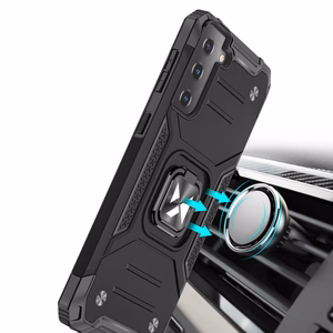 Wozinsky Ring Armor Tough Hybrid viedtālruņa apvalks Samsung Galaxy S22 zilās krāsas ar magnētisko stiprinājumu