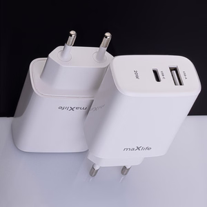Maxlife MXTC-10-20AC PD QC lādētājs 1x USB-C 1x USB 20W balts