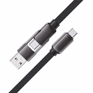 Acefast C13-05 USB-C - USB-A / USB-C kabelis 480Mb/s 3A 0,2 m - melns