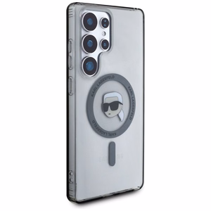 Viedtālruņa apvalks Karl Lagerfeld Button Karl Head Printed Logo Magnētiskais Samsung Galaxy S25 Ultra melns