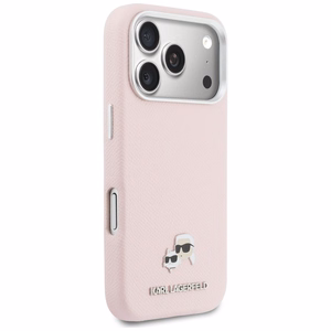 Karl Lagerfeld maciņš iPhone 17 Pro Max 6,9", HC MAGSAFE PU FW ar K&C galvas emblēmu, rozā