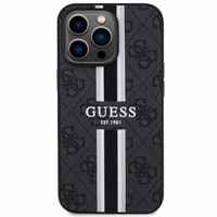 Guess GUHMP13XP4RPSK iPhone 13 Pro Max 6.7" melns/melns cietais apvalks 4G Printed Stripes MagSafe