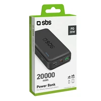 Portatīvais lādētājs SBS TTBB20000PD20K 20000 mAh 20W PD USB-C, USB-A, Micro-USB - melna
