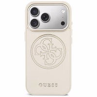 Guess Perforated 4G MagSafe Maciņš for iPhone 17 Pro Max - bēšs