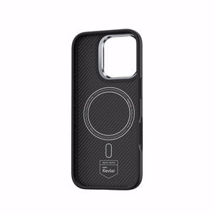Benks Magnētiskais Armor Pro Kevlara viedtālruņa apvalks iPhone 16 Plus - metāla rāmis 600D - melns (m)