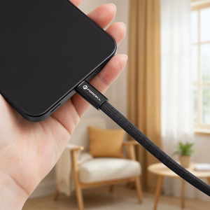 Kabelis USB C uz USB C Forcell F-Energy QC4.0 PD 5A 240W Cafule Flat 1,2 m CCFN23 melns
