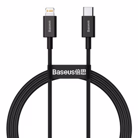 Baseus kabelis Superior PD USB-C - Lightning 1,0 m melns 20W