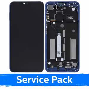 LCD displejs saderīgs ar Xiaomi Mi 8 Lite ar rāmi / zils / (Service Pack)