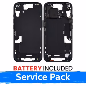 Средняя рамка Apple iPhone 15 + аккумулятор / чёрный / (сервисный пак)