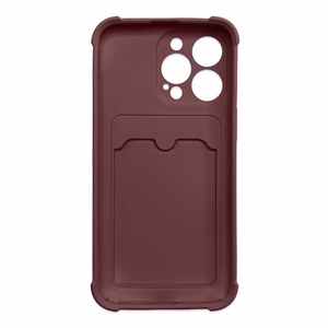 Card Armor Case чехол-кошелёк для iPhone 13 Pro силиконовый с воздушной подушкой малиновый