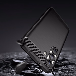 Карбоновый гибкий силиконовый чехол для Xiaomi 14T - чёрный