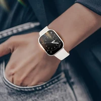 DUX DUCIS apvalks HAMO ar aizsargstiklu Apple Watch 7 / 8 / 9 45 mm sudraba