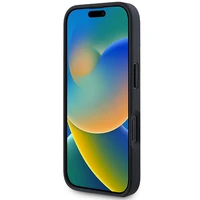 AMG ādas iespiesto līniju melnais logotips iPhone 16 apvalks - melns