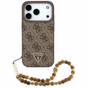 Guess 4G Strap Triangle Logo MagSafe чехол для iPhone 17 Pro - коричневый