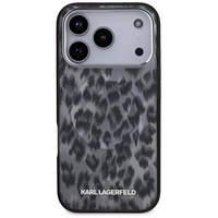 Karl Lagerfeld IML Leoparda raksts Magnētiskais viedtālruņa apvalks iPhone 17 Pro - melns