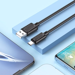 Kabelis USB-A uz USB-C Hoco 3A 1 m X88 melns