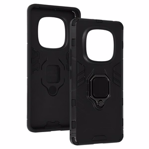 Gredzena bruņu viedtālruņa apvalks Xiaomi Redmi Note 14 Pro 4G melns