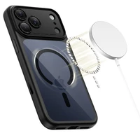 Tech-Protect Magpeak Magsafe CC futrālis iPhone 17 Pro - caurspīdīgi melns