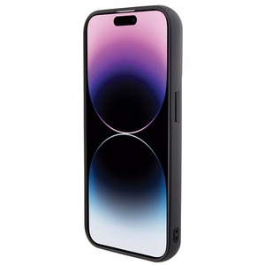 Karl Lagerfeld 3D gumijas daudzveidīgs logotips viedtālruņa apvalks iPhone 15 Pro - melns
