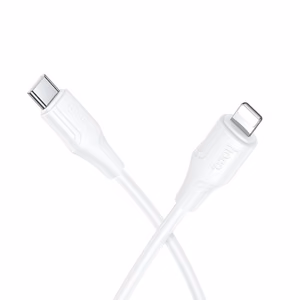 Silicone Cable USB C to Lightning Hoco 27W 1m X124 white