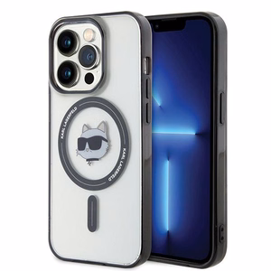 Karl Lagerfeld IML Choupette's Head magnētiskais viedtālruņa apvalks iPhone 15 Pro - caurspīdīgs