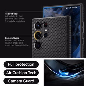 Spigen Liquid Air viedtālruņa apvalks Samsung Galaxy S23 Ultra - matēti melns