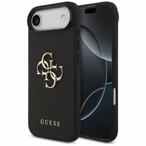 Guess Graudains Liels 4G un Klasiskais Logotips viedtālruņa apvalks iPhone Air - melns