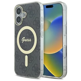 Guess IML 4G MagSafe viedtālruņa apvalks iPhone 16 - melns