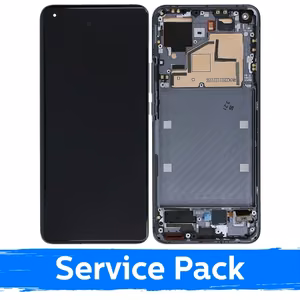 LCD displejs saderīgs ar Xiaomi Mi 11 5G ar rāmi / Tumši pelēks / (Service Pack)