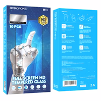 Borofone Aizsargstikls BF6 Diamond Armor Pilns Ekrāna HD iPhone 16e/14/13/13 Pro – 10 gab.